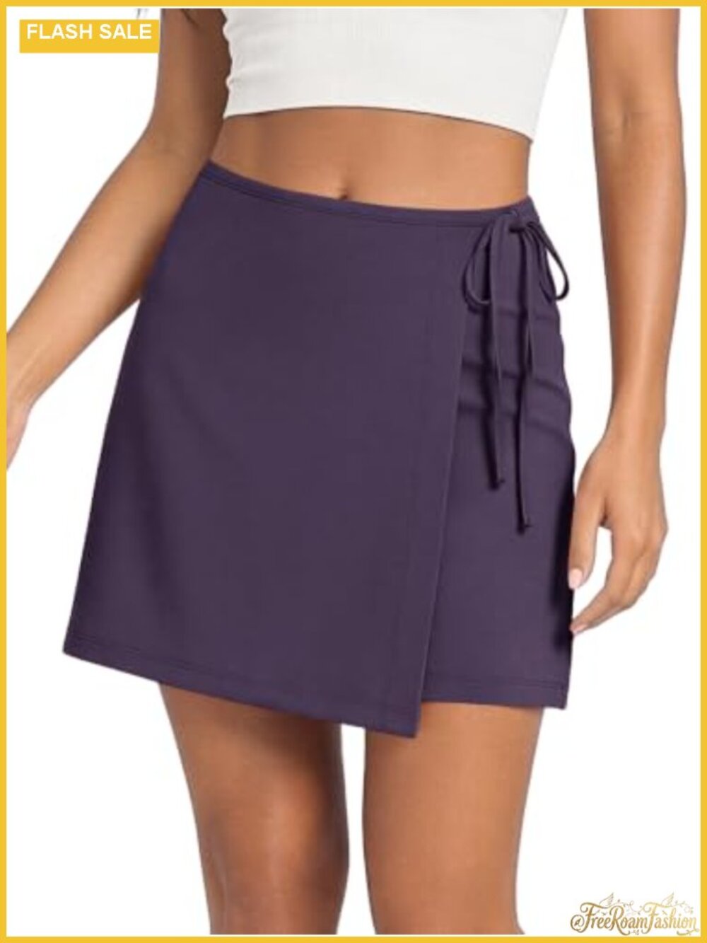 ODODOS Wrap Skorts for Women Built-in Shorts High Waist Tennis Skorts with